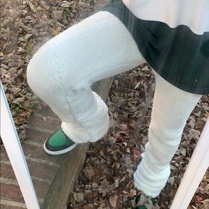 Fur Stretch Pants in White